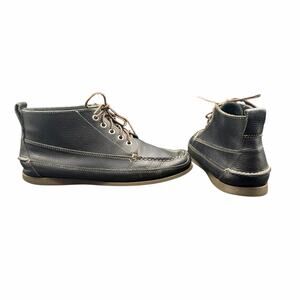 L.L. Bean Men’s Leather Moc Toe Chukka Boots Black Size 9D